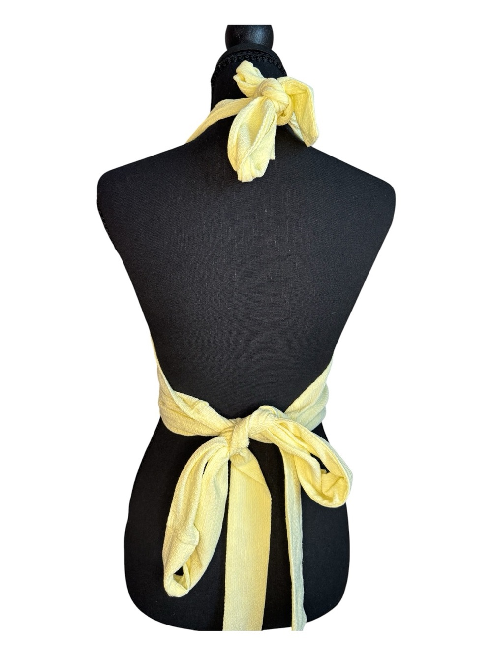 Cider Butter Yellow Halter Twist-Front Crop Top - Picture 3 of 3